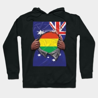 Bolivia Flag Australian Flag Ripped - Gift for Bolivian From Bolivia Hoodie